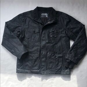 Black Coated Canvas Men’s 4-pocket Utility Coat Size XL